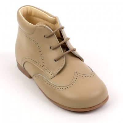 TI132 Camel Leather Lace up Brogue Boot